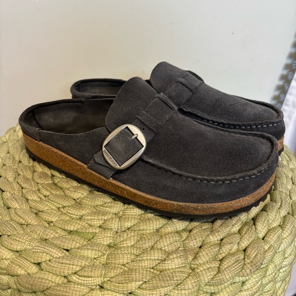 Birkenstock Buckley Navy Suede Leather Slip On Mule Loafers Size 10 - Picture 6 of 12